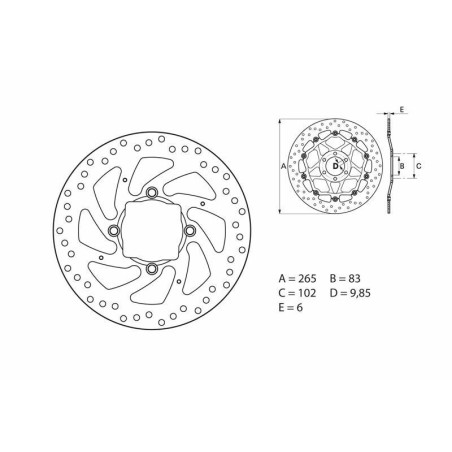 Disque de frein BREMBO Serie Oro rond fixe