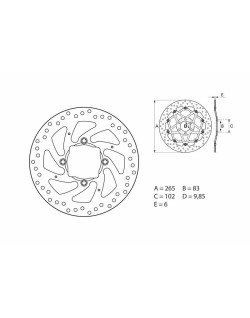 Disque de frein BREMBO Serie Oro rond fixe
