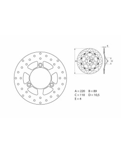 Disque de frein BREMBO Serie Oro rond fixe