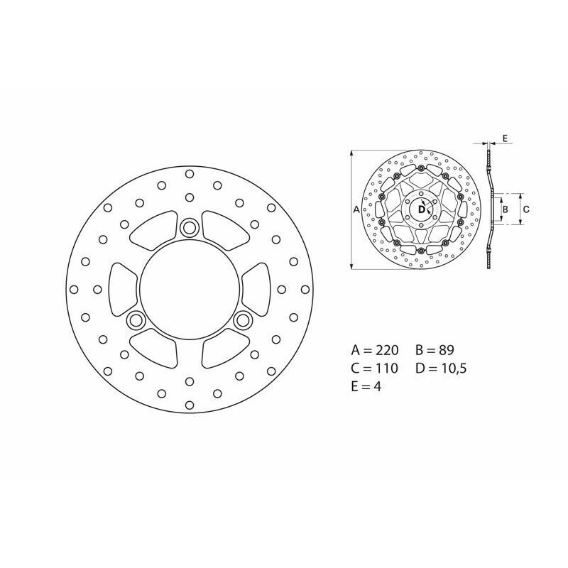 Disque de frein BREMBO Serie Oro rond fixe Disque de frein BREMBO Serie Oro rond fixe