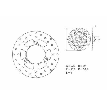 Disque de frein BREMBO Serie Oro rond fixe