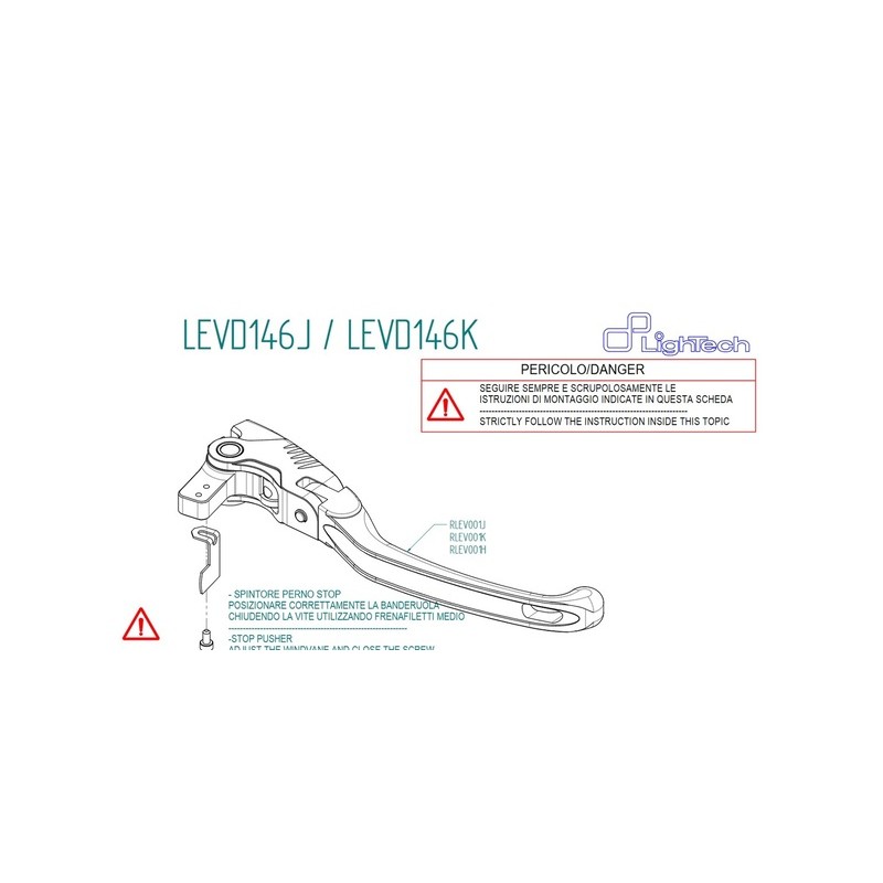 Levier de frein LIGHTECH repliable type J