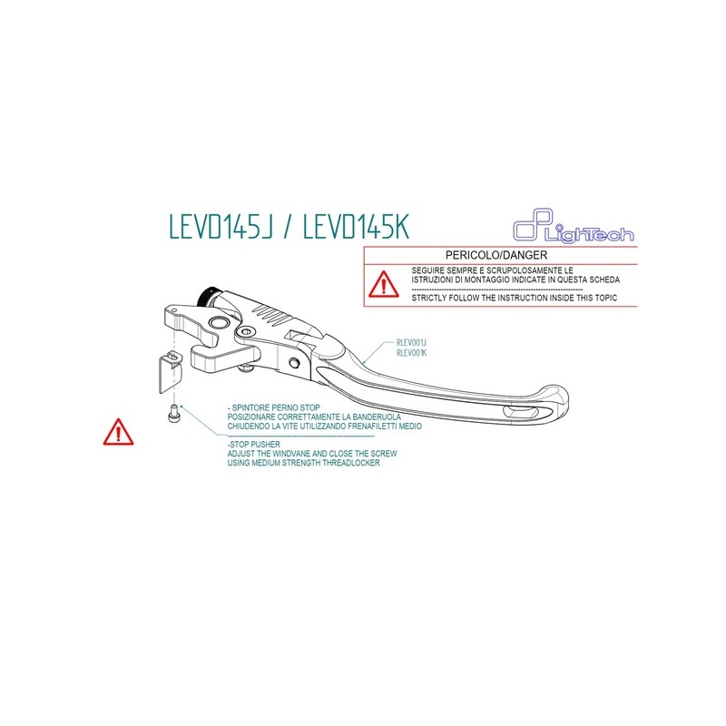 Levier de frein LIGHTECH repliable type J Levier de frein LIGHTECH repliable type J