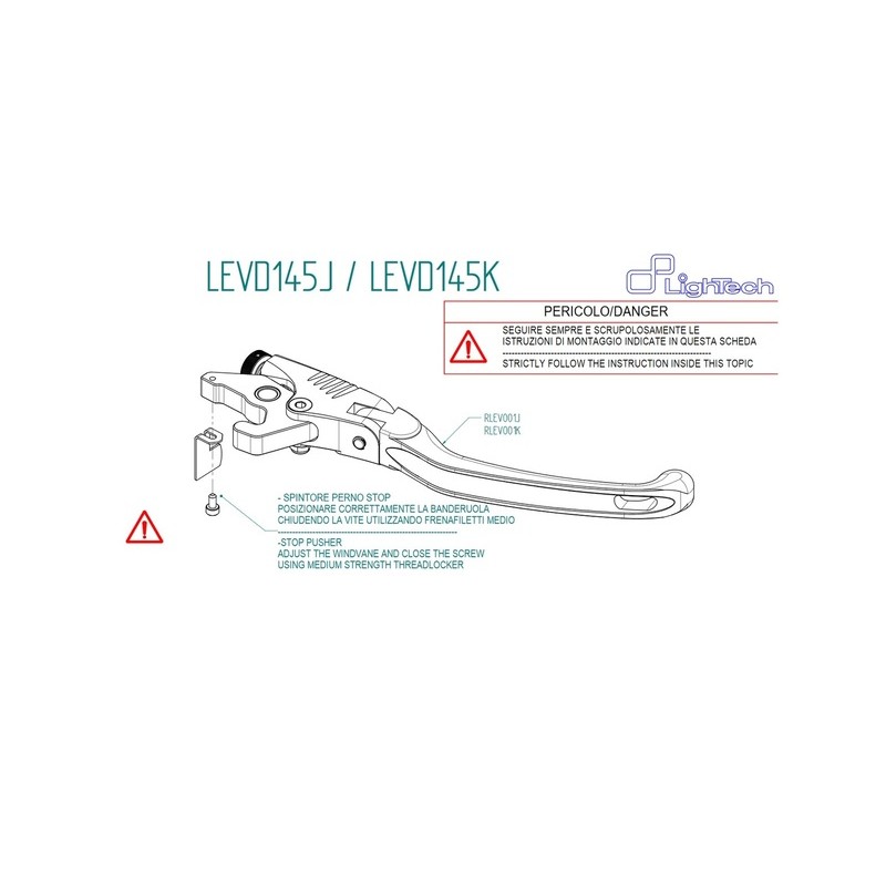 Levier de frein LIGHTECH repliable type K Levier de frein LIGHTECH repliable type K
