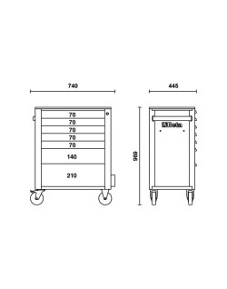 Servante mobile d'atelier BETA RSC24/7 7 tiroirs