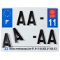 Plaques d'immatriculation aluminium PPI pré-percées - SIV 210x130 département 972 - 10 pièces Plaques d'immatriculation aluminium PPI pré-percées - SIV 210x130 département 972 - 10 pièces