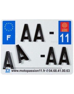 Plaques d'immatriculation aluminium PPI pré-percées - SIV 210x130  département 17 - 10 pièces