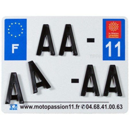 Plaques d'immatriculation aluminium PPI pré-percées - SIV 210x130  département 17 - 10 pièces