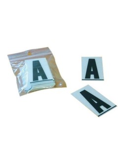 Caractère E en PVC à coller PPI 45mm pour plaques aluminium - 50 pièces