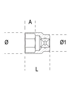 Douille 6 pans 1/2" BETA - 22mm