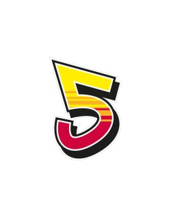 Jeu de 2 stickers "5" MALOSSI Enko 4 - 13,6X19 cm
