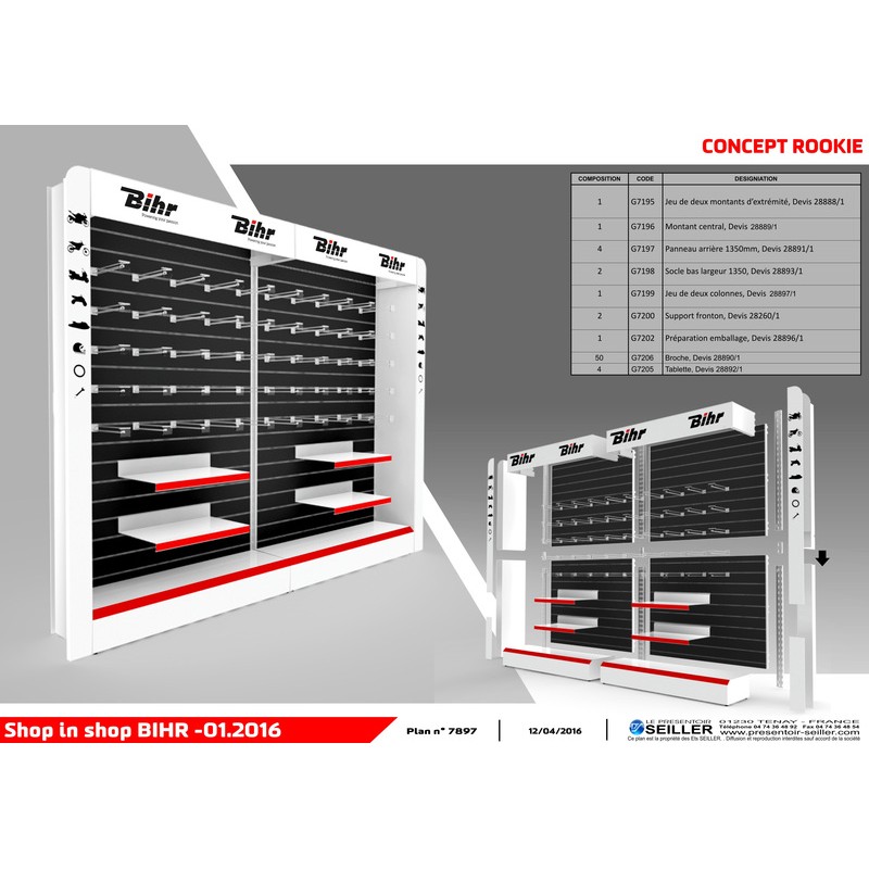 Concept shop-in-shop corner BIHR - Tablette supplémentaire Concept shop-in-shop corner BIHR - Tablette supplémentaire