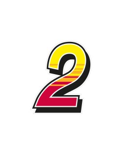 Jeu de 2 stickers "2" MALOSSI Enko 4 - 15,7X19 cm