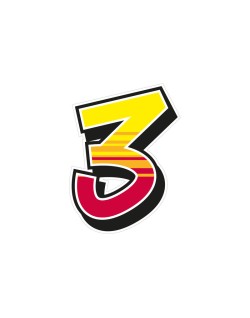 Jeu de 2 stickers "3" MALOSSI Enko 4 - 12,14X19 cm
