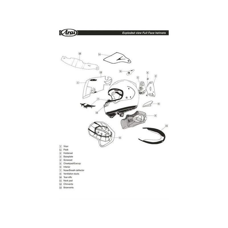 Ventilation ARAI IC Duct-5 casque intégral rouge Ventilation ARAI IC Duct-5 casque intégral rouge