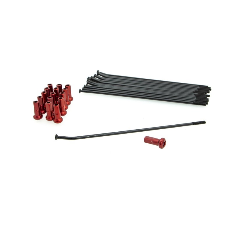 SPOKE KIT FR 14" BK/RD