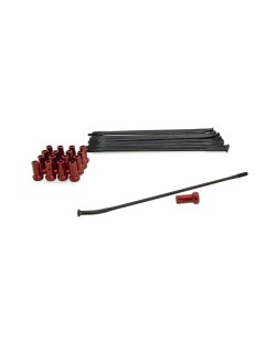 SPOKE KIT FR 17" BK/RD