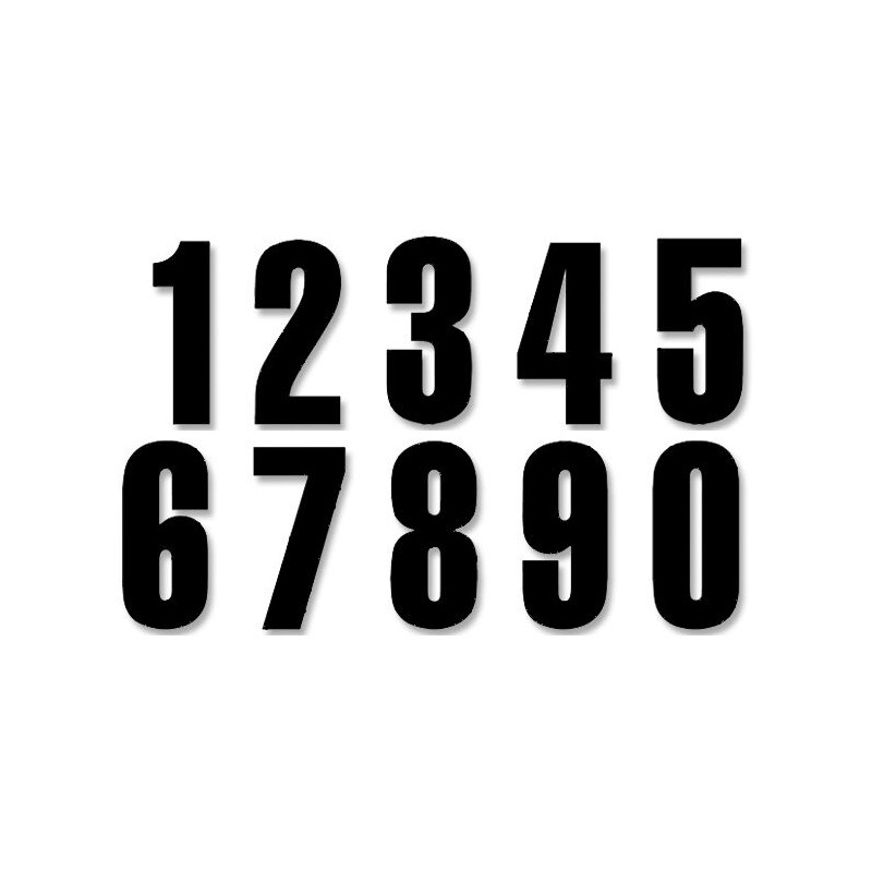 NUMBERS 0-9 13X7CM BK