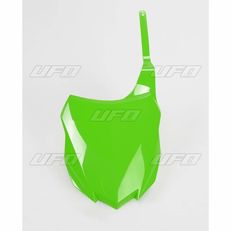 Plaque numéro frontale UFO vert Kawasaki KX250F/450F Plaque numéro frontale UFO vert Kawasaki KX250F/450F