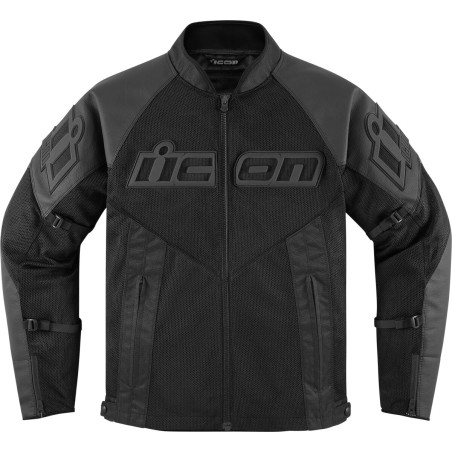 JKT MESH AF LTHR CE BK SM
