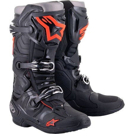 BOOT TECH 10 BLACK/RED FL 7