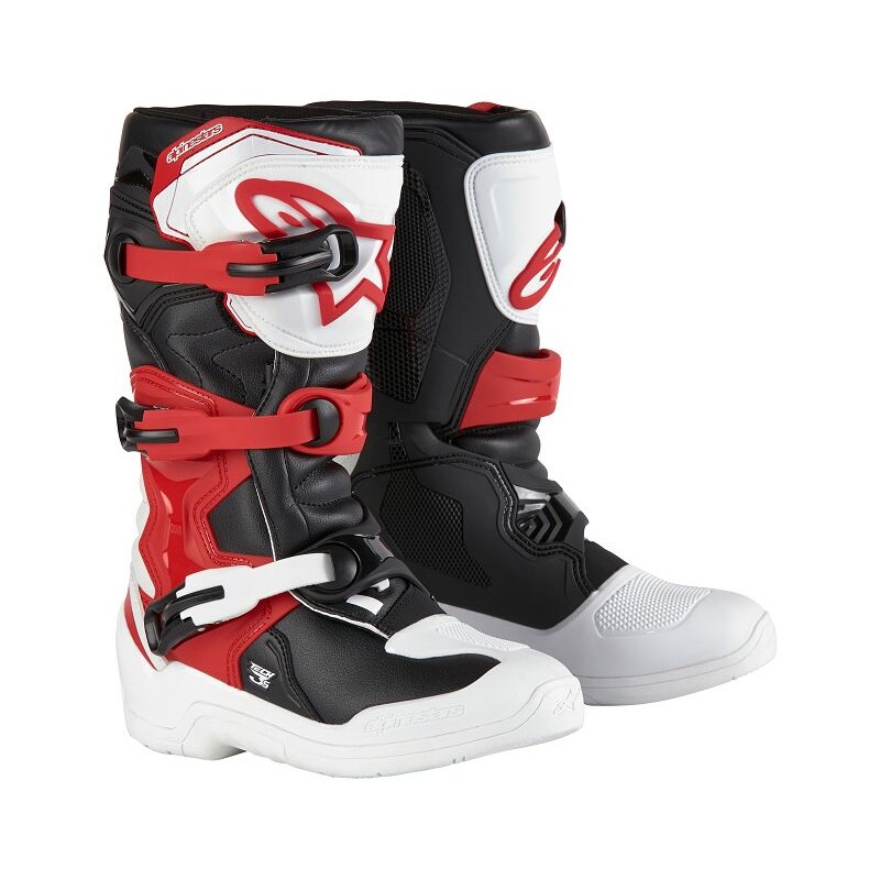 BOOT TECH3S YTH WT/BK/R 4
