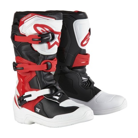 BOOT TECH3S YTH WT/BK/R 8