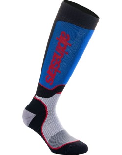 SOCK MX PLUS BLK/WHT/BL L