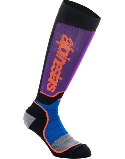 SOCK MX PLUS BLK/PUR/BL M