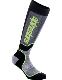 SOCK YTH MX+ BLK/GY/YLW