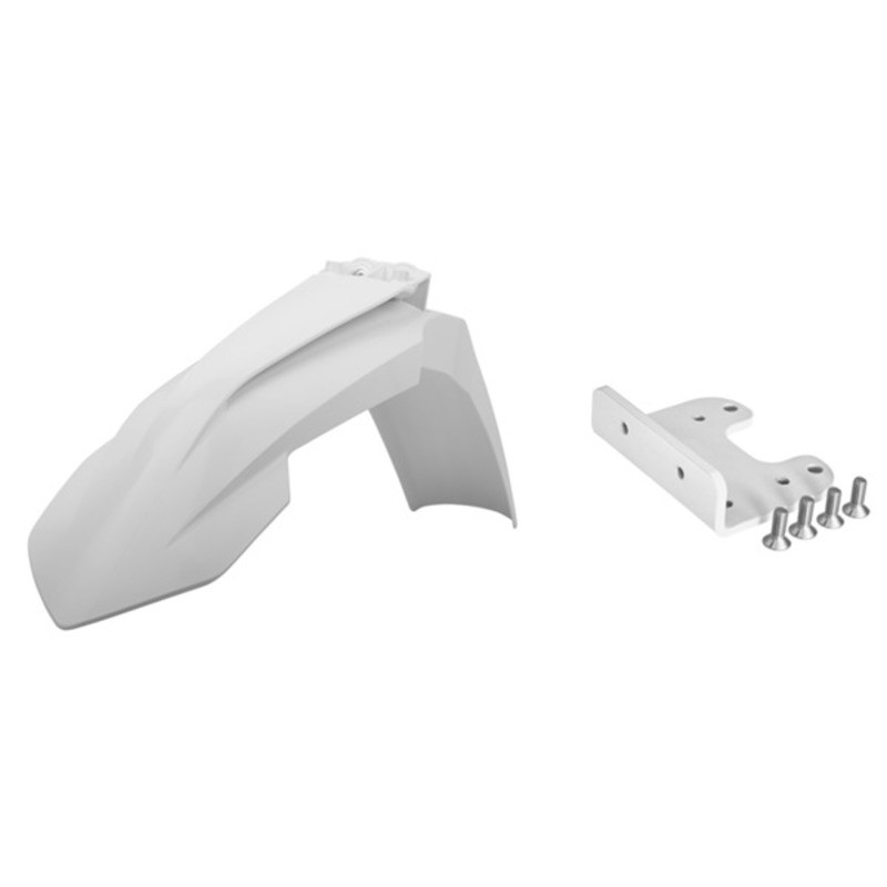 Garde-boue avant POLISPORT restylé blanc avec adaptateur KTM Garde-boue avant POLISPORT restylé blanc avec adaptateur KTM