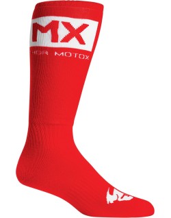 SOCK MX SOLID RD/WH 6-9