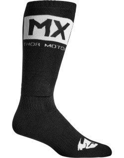 SOCK MX SOLID BK/WH 6-9