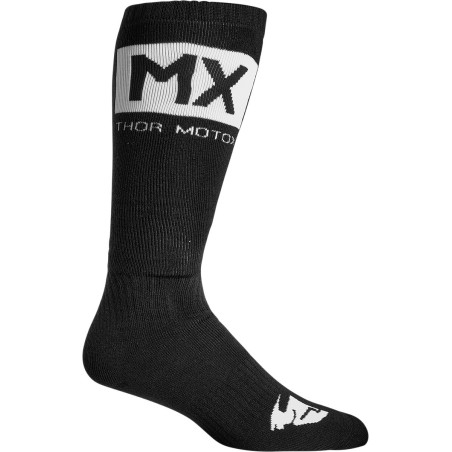 SOCK MX SOLID BK/WH 6-9