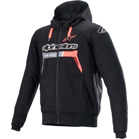 JACKET HOOD CHROME BK/RD XL