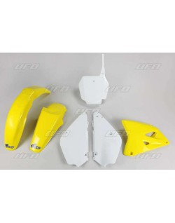 Kit plastique UFO couleur origine jaune/blanc (02-17) Suzuki RM85