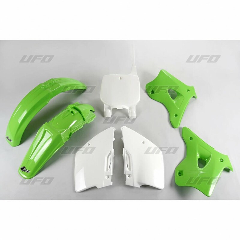 Kit plastique UFO couleur origine Kawasaki KX125/250 Kit plastique UFO couleur origine Kawasaki KX125/250