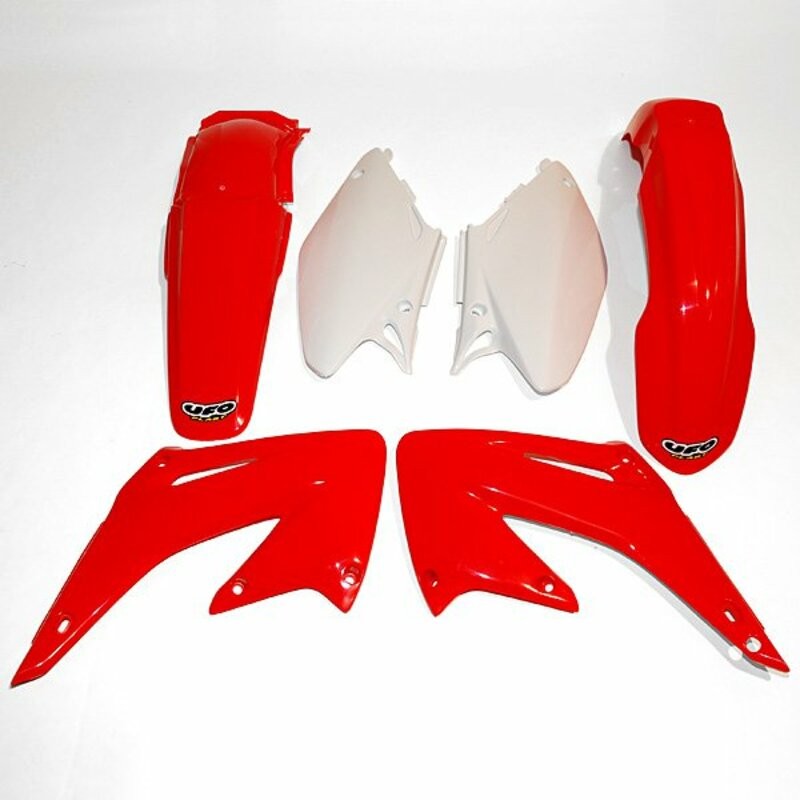 Kit plastique UFO couleur origine rouge/blanc Honda CR125R/250R Kit plastique UFO couleur origine rouge/blanc Honda CR125R/250R