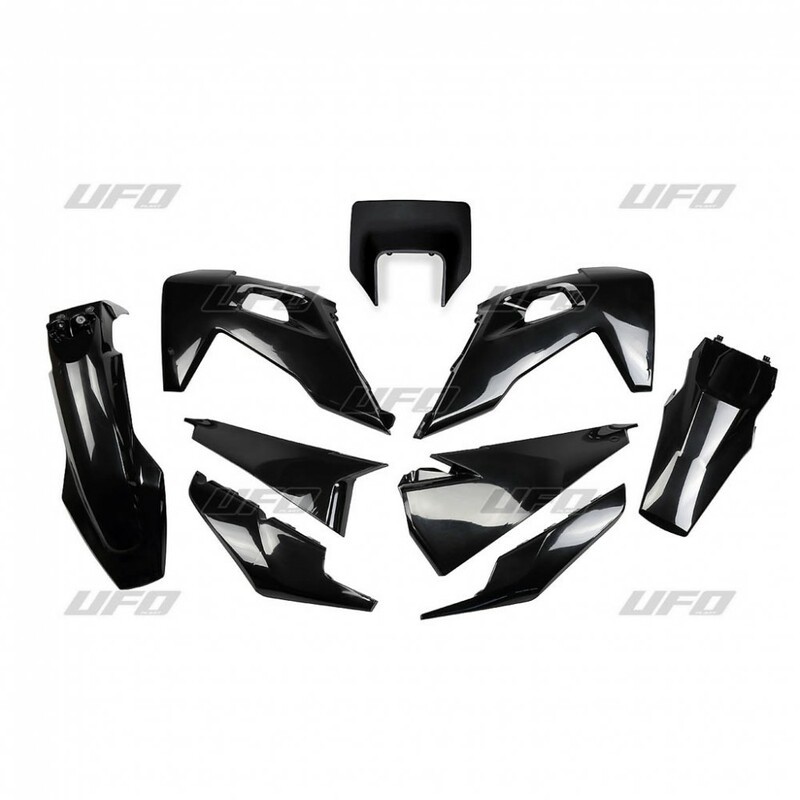 Kit plastiques UFO noir Husqvarna FE/TE Kit plastiques UFO noir Husqvarna FE/TE