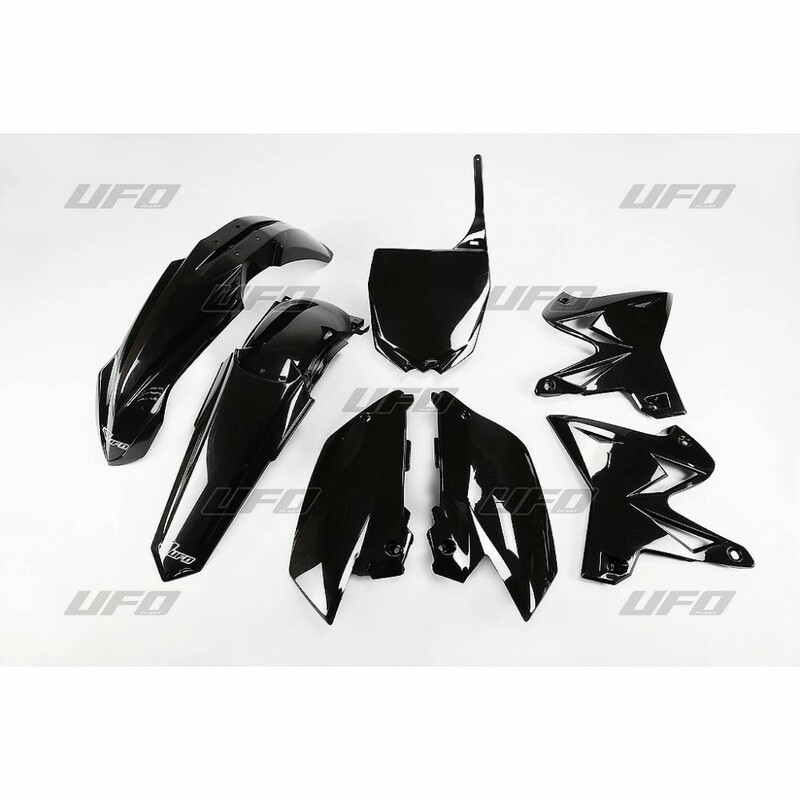 Kit plastique UFO réplica 4T restylé noir Yamaha YZ125/250 Kit plastique UFO réplica 4T restylé noir Yamaha YZ125/250