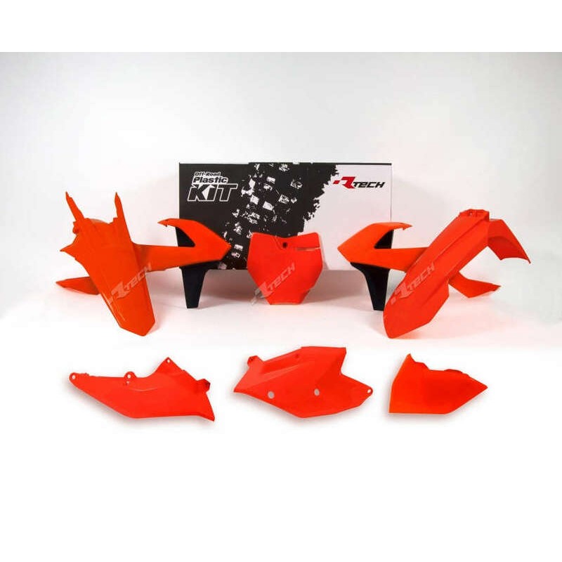 Kit plastique RACETECH orange fluo/noir KTM Kit plastique RACETECH orange fluo/noir KTM