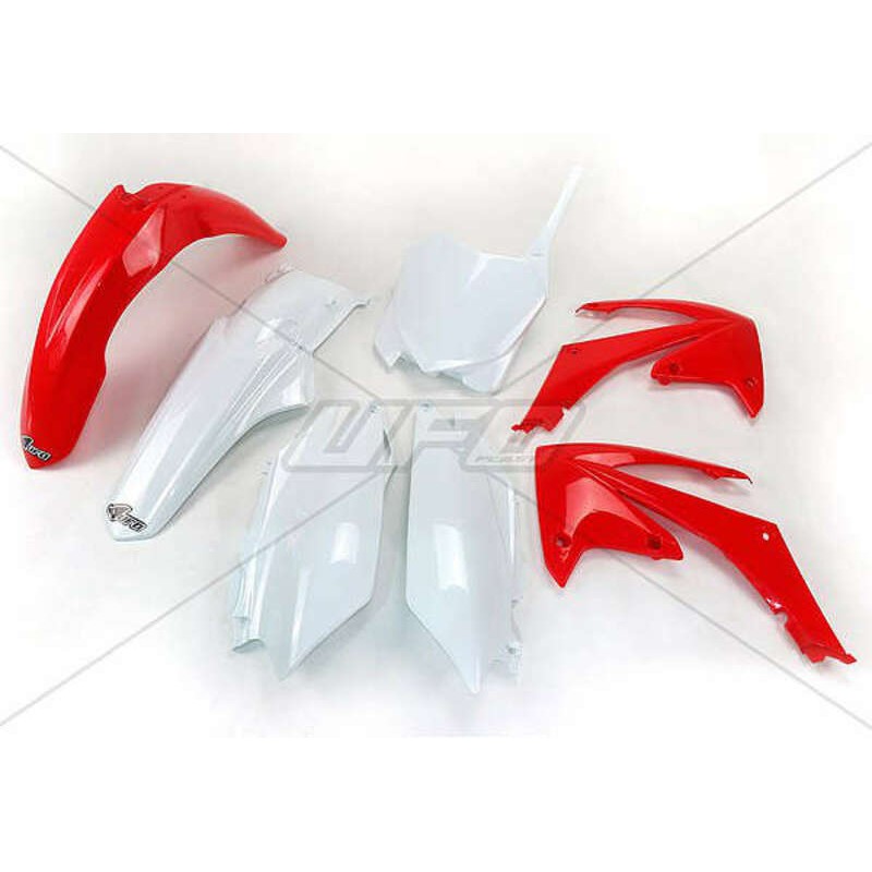 Kit plastique UFO couleur origine rouge/blanc Honda CRF250R/450R Kit plastique UFO couleur origine rouge/blanc Honda CRF250R/450R