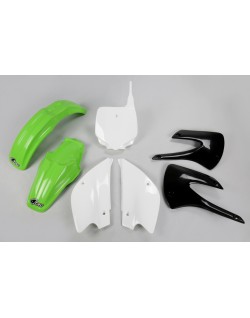 Kit plastique UFO couleur origine (2010) restylé vert/noir/blanc Kawasaki KX85