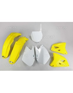 Kit plastique UFO couleur origine jaune/blanc Suzuki RM125/250