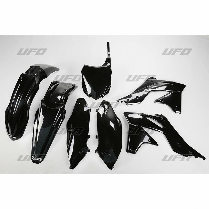 Kit plastique UFO noir Kawasaki KX250F Kit plastique UFO noir Kawasaki KX250F