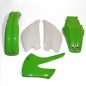 Kit plastique UFO couleur origine vert/blanc Kawasaki KX80 Kit plastique UFO couleur origine vert/blanc Kawasaki KX80