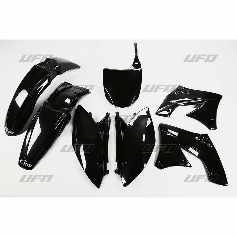 Kit plastique UFO noir Kawasaki KX250F Kit plastique UFO noir Kawasaki KX250F