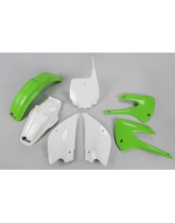 Kit plastique UFO couleur origine (2013) OEM vert/blanc Kawasaki KX85