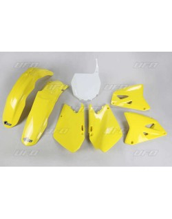 Kit plastique UFO couleur origine jaune/blanc Suzuki RM125/250