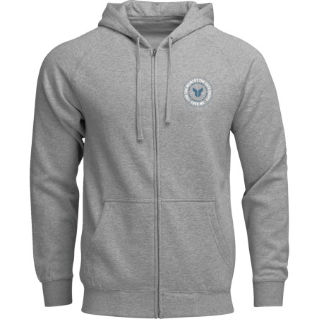 HOODIE ZIP UP BADGE HTR GRAY L